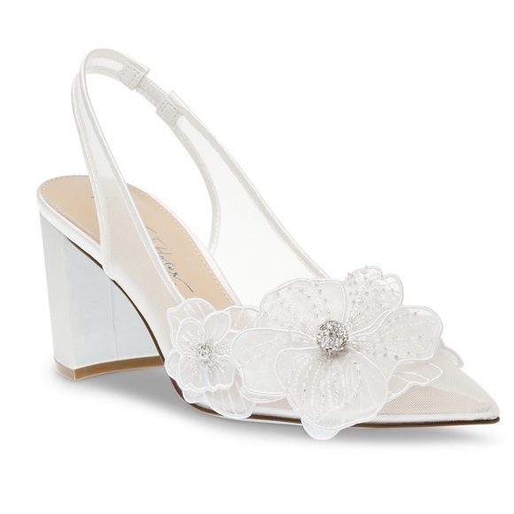 Betsey Johnson Shoes - Betsey Johnson's Petra Flower Applique Slingback Pumps